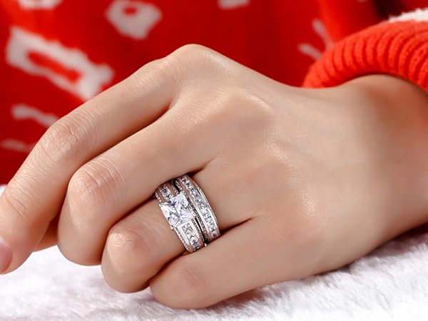 Jeuliaリング Amazon.com: Jeulia Engagement Wedding Ring Set for Women 925