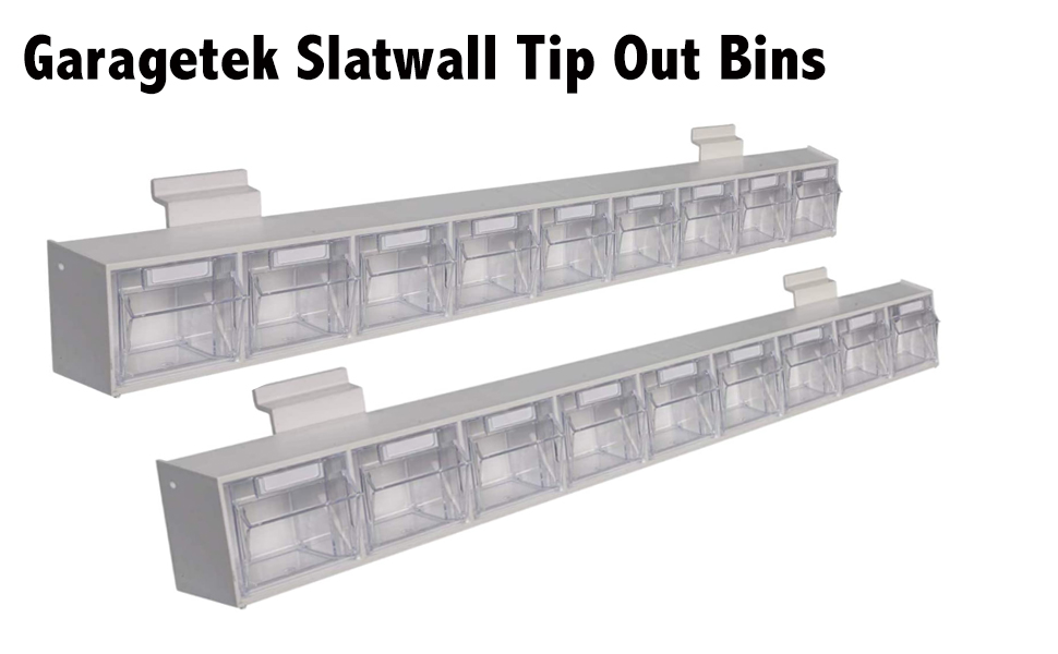 Garage Tek Wall Mounted Storage Bins 9 Compartment Bins (Pack of 2) Storage Tilt