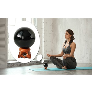 Amazon.co.jp: COSMOS_K 黒曜石 球体 風水 ブラック 開運 守護