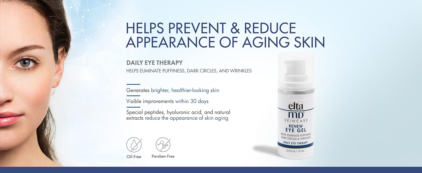 EltaMD Renew Eye Gel Helps Eliminate Puffiness, Dark Circles &Wrinkles,  All Skin Types