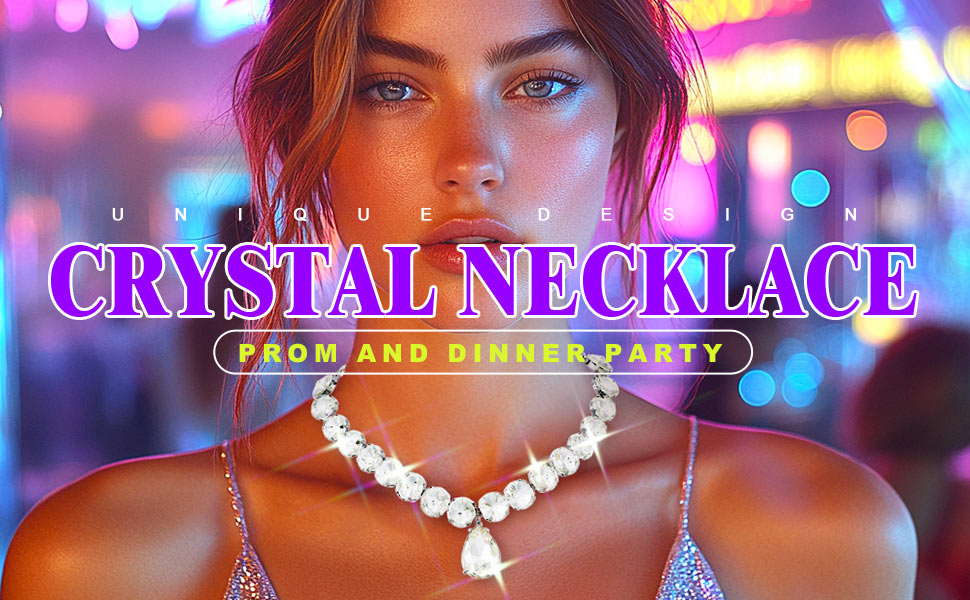 silver rhinestone pendant necklace