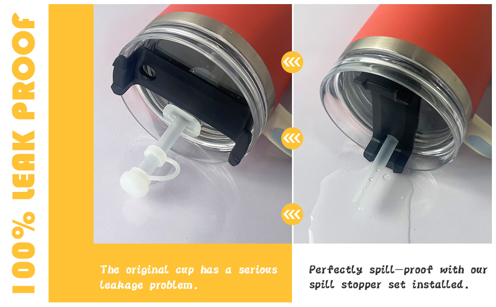 6pcs Silicone Spill Proof Stopper Set, Stanley Straw Cover