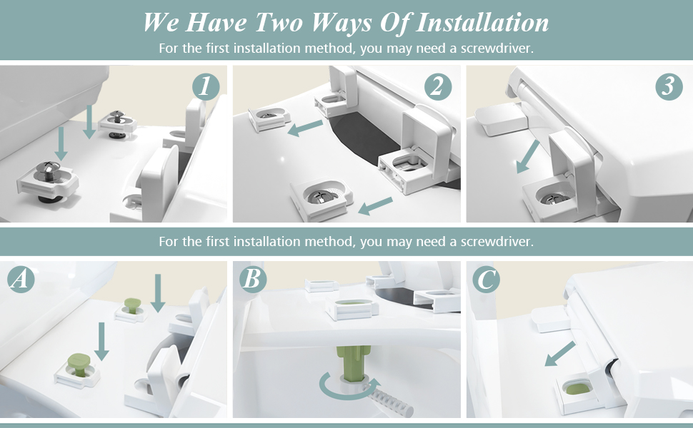 Toilet Seat with Toddler Seat Built In, SlowClose, QuickRelease