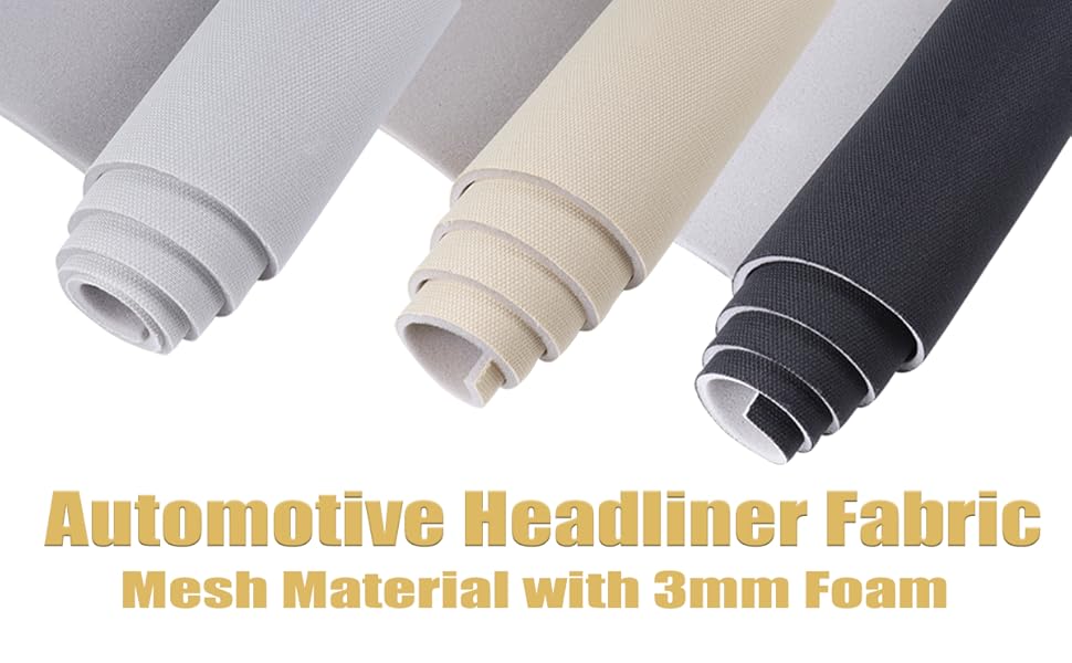 1/9" Foam Headliner Fabric Mesh Material 98"Lx60" W Car Mesh Headliner Fabric with