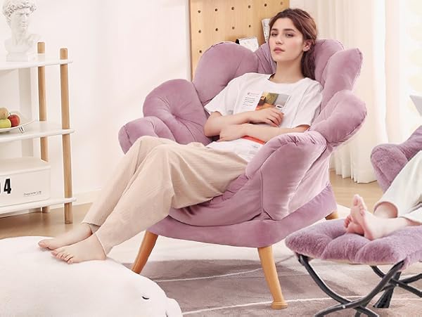 Amazon.com: Welnow Lazy Chair with Ottoman, Modern Lounge