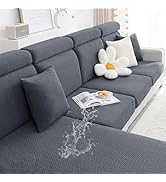 Smiry Waterproof Couch Cushion Covers, Stretch Jacquard Thick Sofa Cushion Covers, Washable Seat ...
