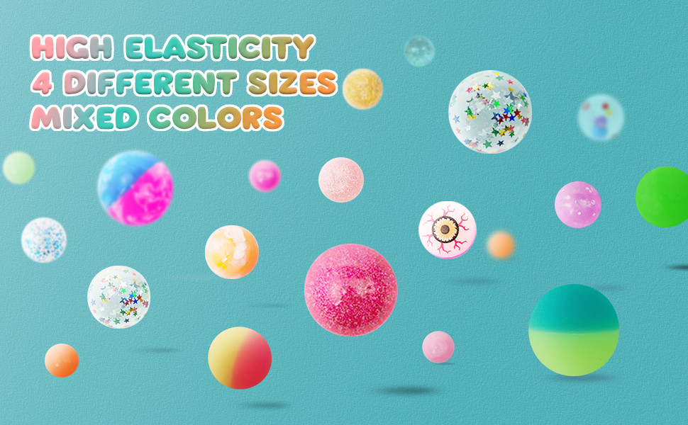 Deeinyoo Small Bouncy Balls 4 Sizes Bounce Balls Bulk