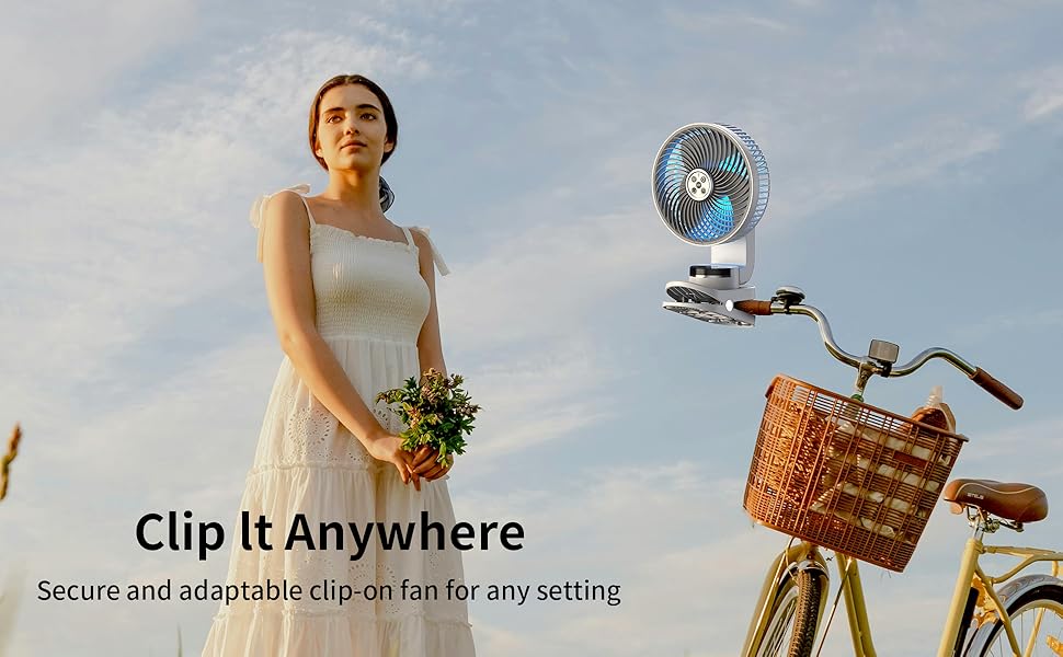 Clip It Anywhere Secure and adaptable clip-on fan for any