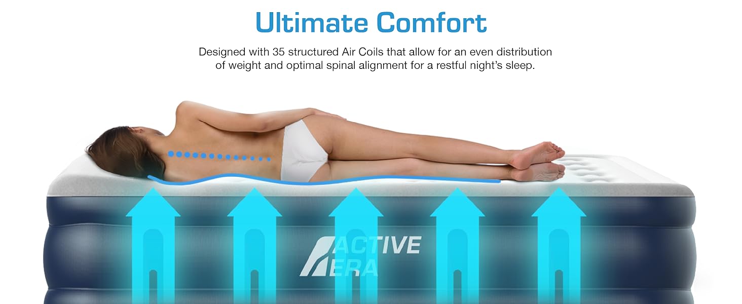 Active Era Air Bed Premium King Size Inflatable Mattress with a Built