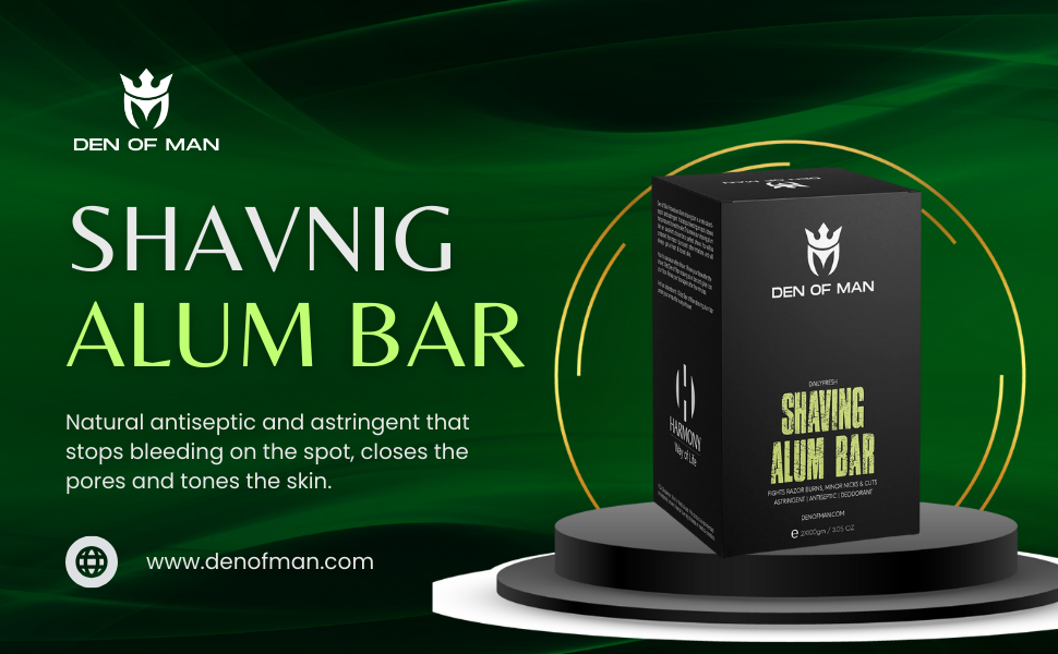 Den of Man 2 Pieces of 100gm Shaving Alum Stone Bar (fitkari) for Razor