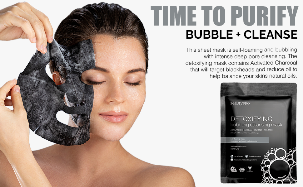BEAUTYPRO DETOXIFYING & Cleansing Bubble Mask Packed Full of Natural
