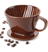 Multiple photos showing coffee or hot liquid being poured into brown and white ceramic cups, with coffee beans visible in some shots. Shows liquid splashing motion.