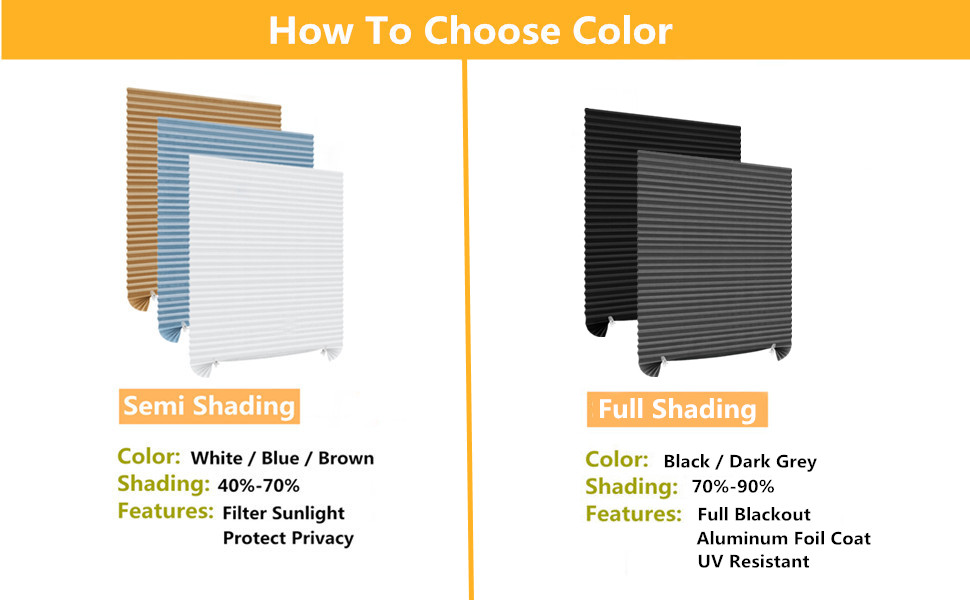 Window Blinds Cordless Blackout No Drill Cut to Size Clip