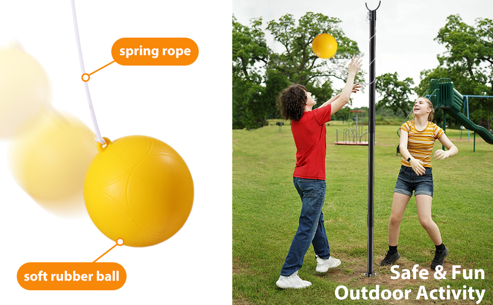 Tetherball Ball and Rope, Tetherball Pole Set Equipment