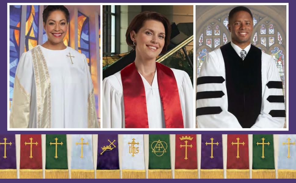 women and men dressed in reverent gowns and robes for church
