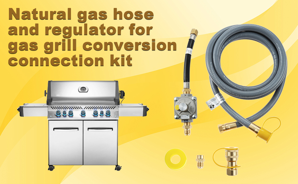 Aupoko 7100003 Natural Gas Conversion Kit for Grills, 10FT Natural Gas Conversion