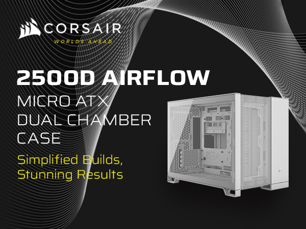 CORSAIR 2500D AIRFLOW Micro ATX ホワイト 2500D AIRFLOW Mid-Tower Dual Chamber PC Case - White