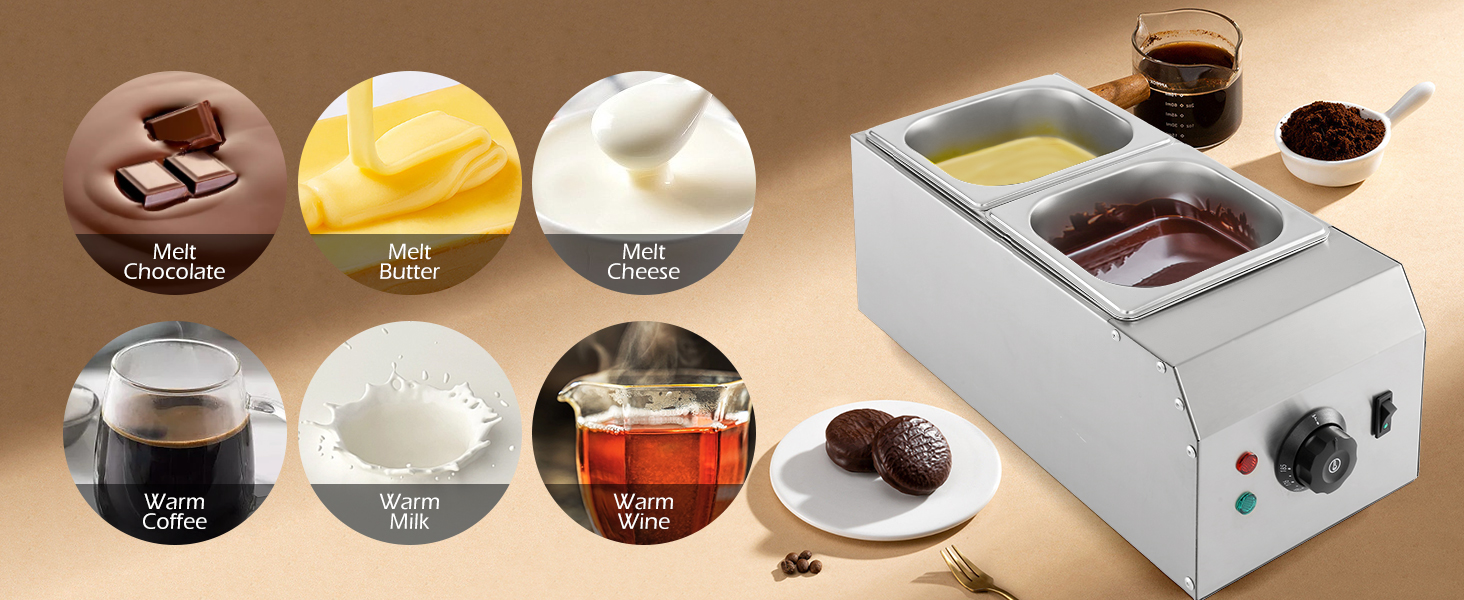 DynaLiving 2Tanks Chocolate Melting Machine Upgraded