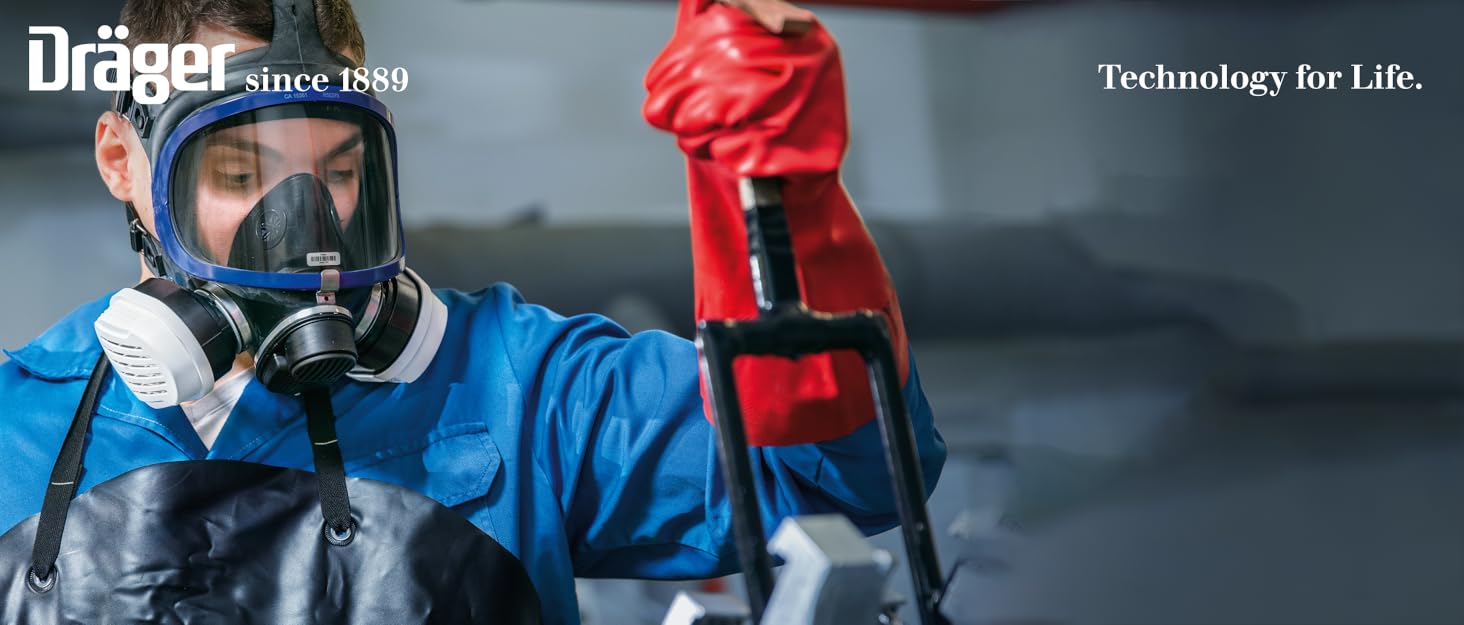 Dräger Xplore 5500 Full Face Mask, Spray Paint Respirator Mask+ 2x A2