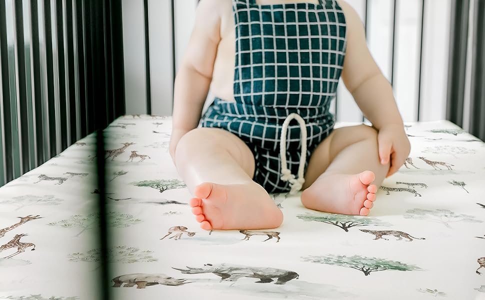 GRSSDER Stretch Ultra Soft Jersey Knit Fitted Crib Sheets