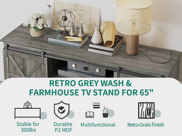 Amazon.com: YITAHOME Farmhouse TV Stand for 65/60/55 Inch