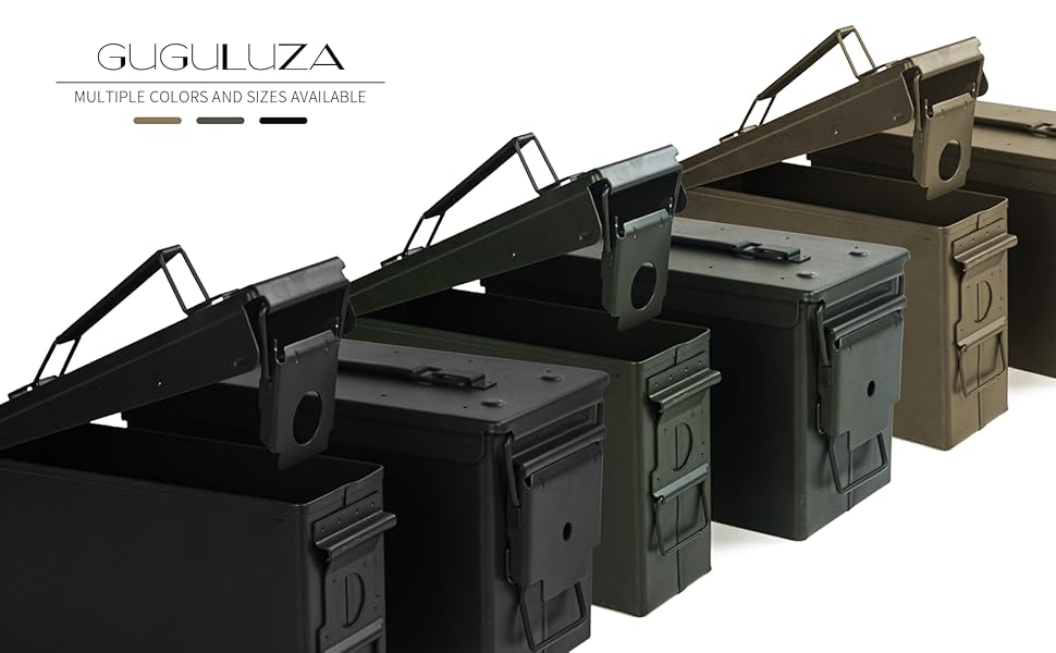 GUGULUZA Metal Ammo Can .30 and .50 Cal 2Pack, Lockable