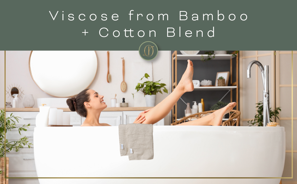 taking a luxurious bath with viscose from bamboo, cotton blend washcloths