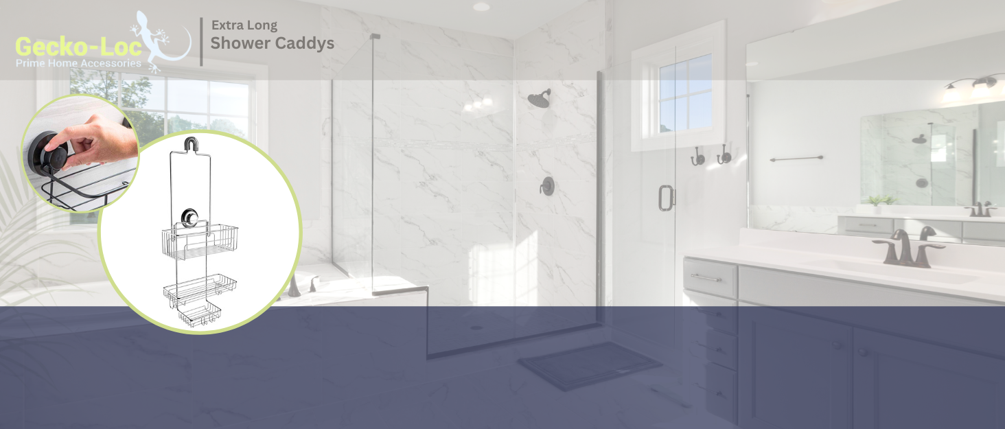 GeckoLoc Corner Bathroom Shower Caddy shelf organizer