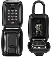 Cididu Key Lock Box for Outside, Waterproof Key Lockbox with 12-Digit Push Button Combination and...