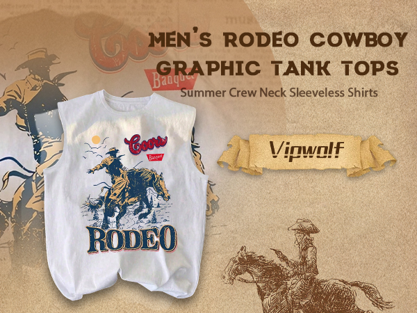 Amazon.com: VIPWOLF Men's Rodeo Cowboy Graphic Tank Tops