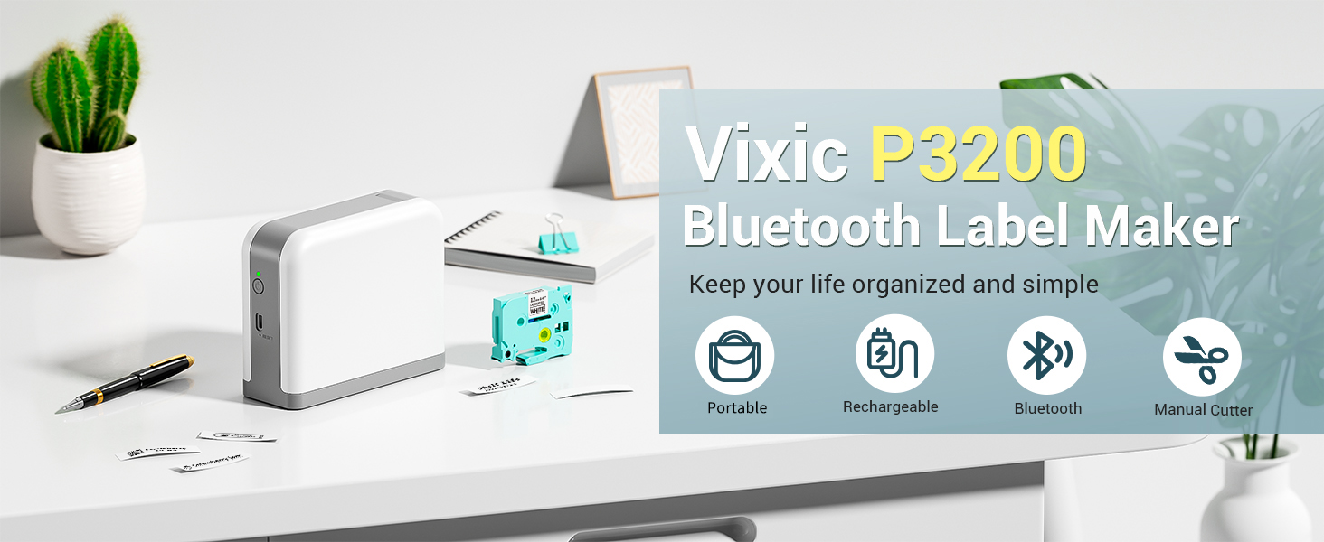 Vixic Label Maker Machine with Tape P3200 Label Maker
