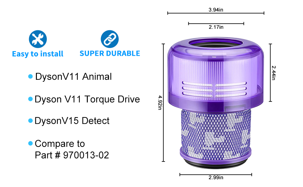 2 Pack Replacement V11 Filters for V11 Torque Drive V11