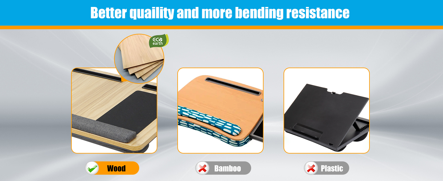 portable bed tray laptop lap tray with cushion wood lap desk