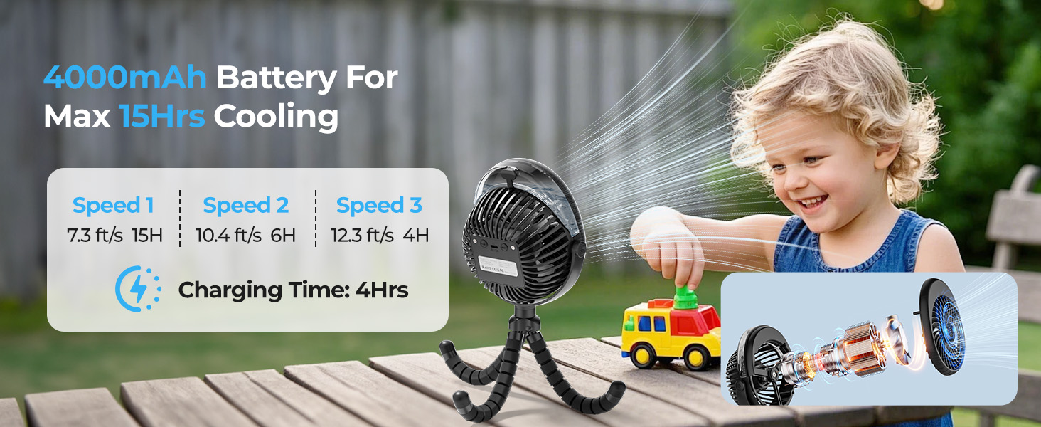 battery fan battery operated fan stroller fan rechargeable