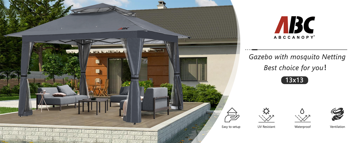 gray pop up gazebo