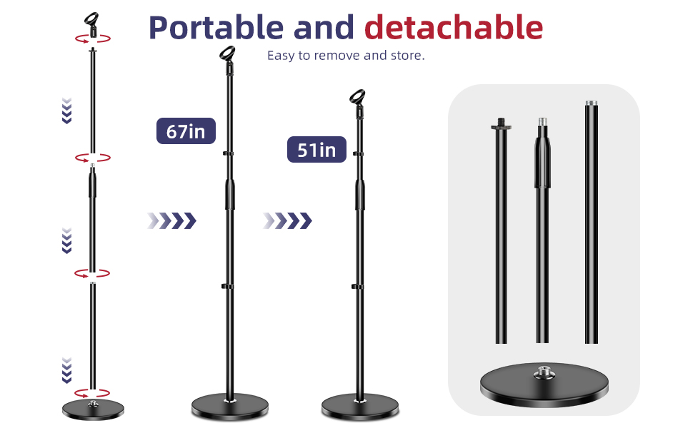 PPHSisy Microphone Stand for Singing Mic Stand Adjustable