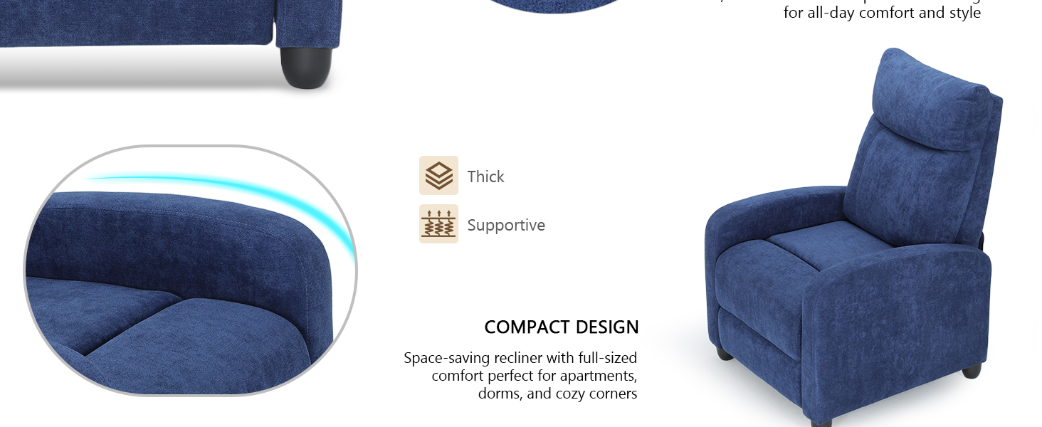 Reclining Lounge Chair with Adjustable Backrest