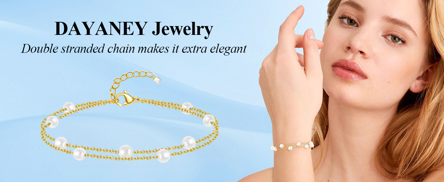 Gold Pearl Bracelet, Dainty Gold Bracelets for Women