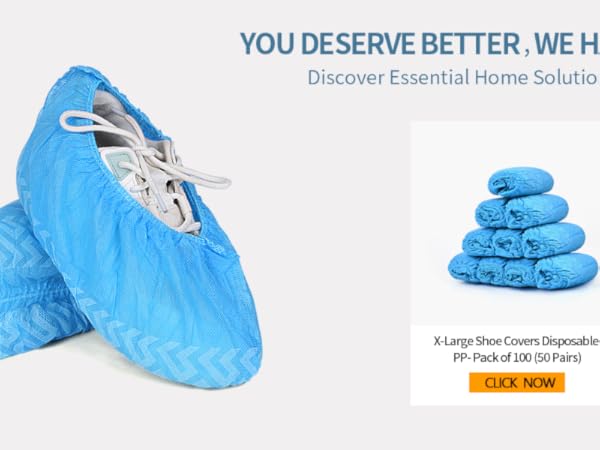 Shoe Covers Disposable Non-Woven X-Large 100 Pcs, Blue