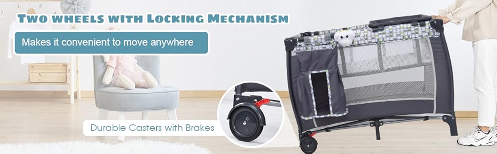 DREAMADE 3 In 1 Lettino Da Campeggio Per Bambini, Letto Pieghevole Con Fasciatoio, Giocattolo Appeso E Carillon, Culla Co-Sleeping Per Bambini Tra 0-36 Mesi (Pink) 17 07