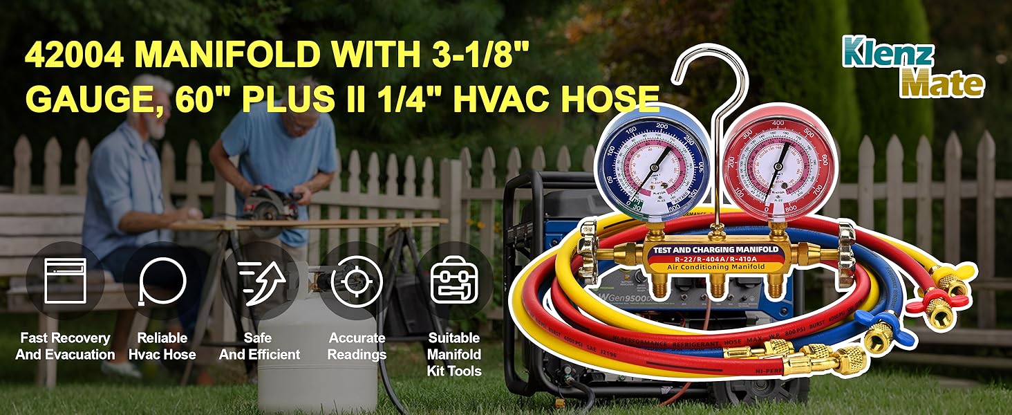 hvac gauges,yellow jacket gauges,refrigerant gauges,yellow jacket manifold gauge set,ac gauge set