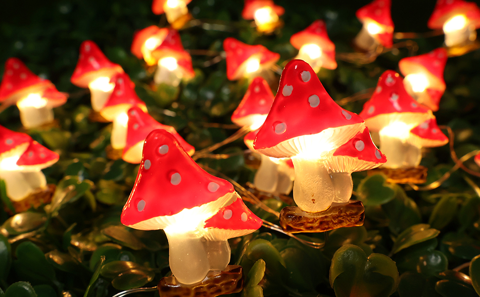 ESOLTON Mushroom String Lights 10FT 30LEDs Cottagecore Room