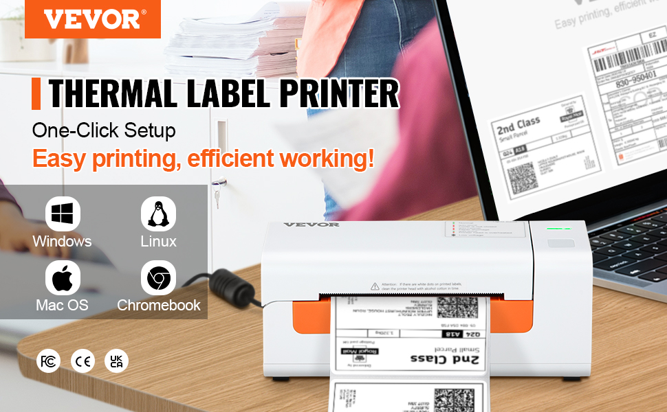 VEVOR Thermal Label Printer, Shipping Label Printer for 4" x 6" Labels