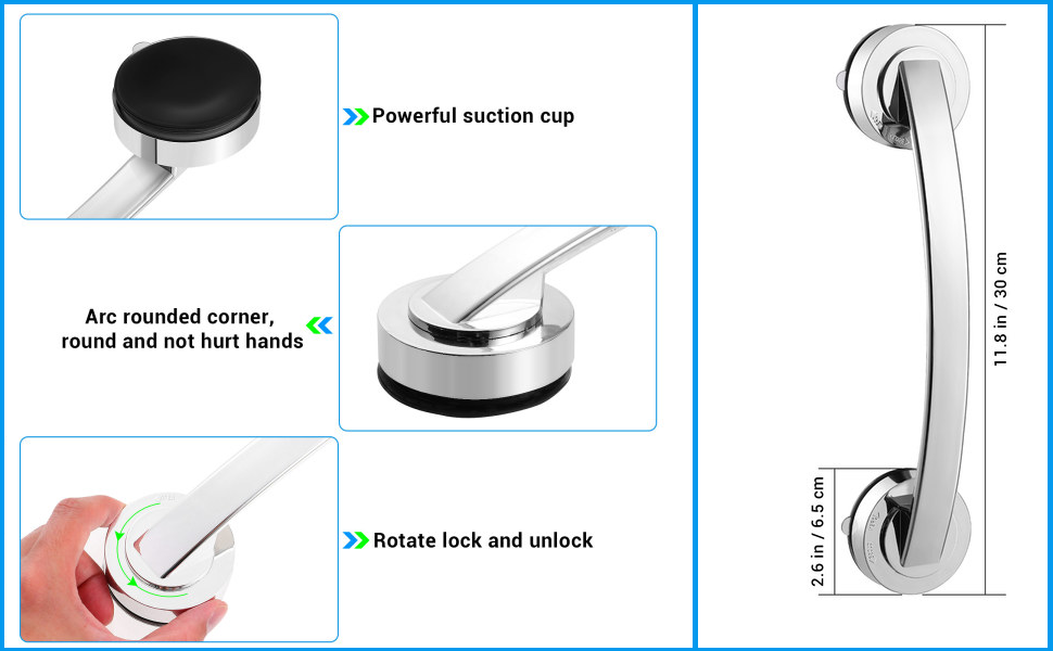 Suction Shower Grab Bar,Portable Shower Suction Grip Bar