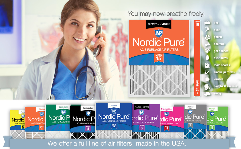 Nordic Pure 20x25x5LXREDM15+C1 Lennox X6673_X6675 Replacement MERV 15