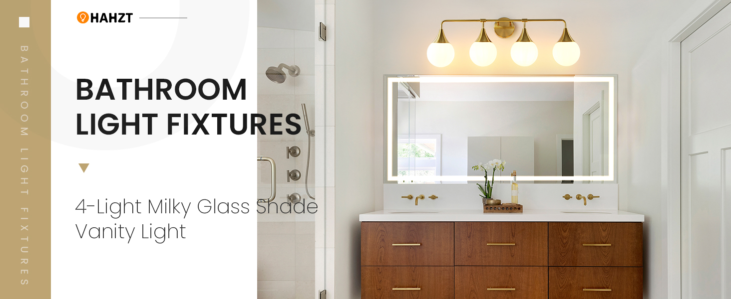 Black and Gold Bathroom Vanity Light 3-Lights Bathroom Light Fixtures