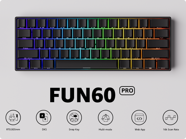 monsgeek FUN60 ultraメカニカルキーボード ブラック monsgeek FUN60 ultraメカニカルキーボード ブラック