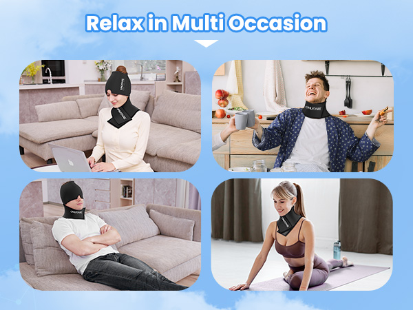 Migraine Relief Cap and Neck Ice Pack Wrap Gel Set