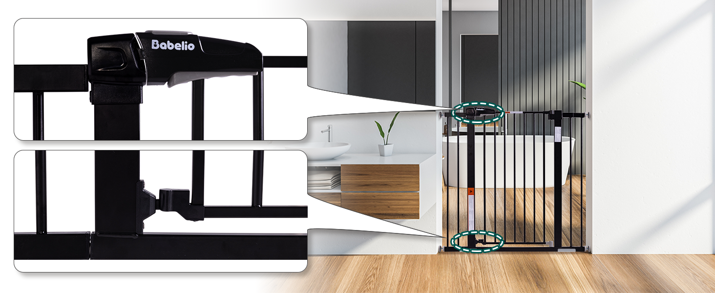 BABELIO 36" Extra Tall Dog Gate, 2640 Inch Wide Baby Gate