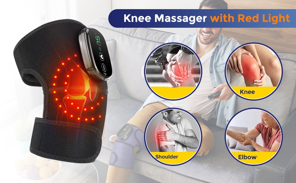 Heated Knee Massager, Rechargeable Heated Knee Warp With Vibration, 3